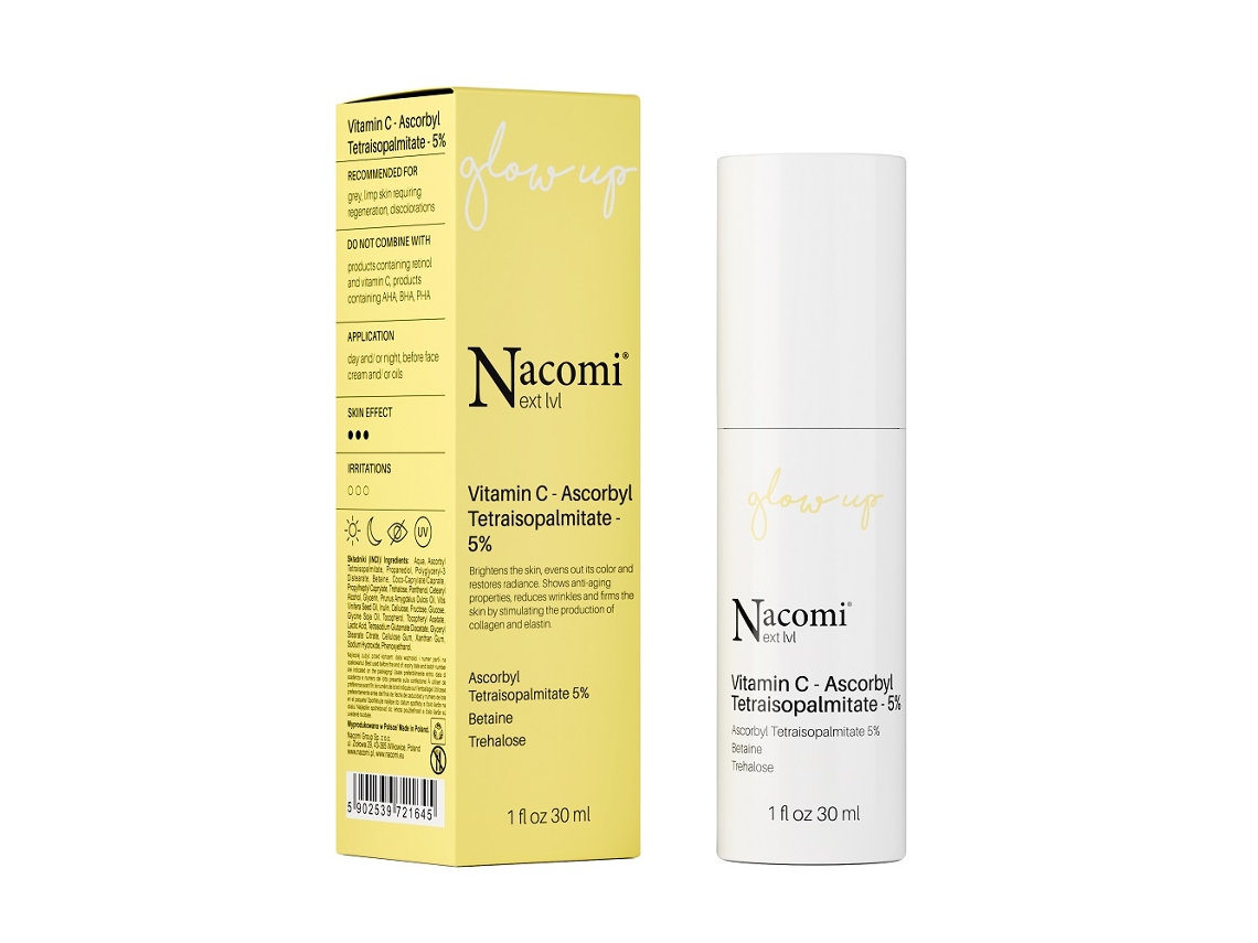 Nacomi Advanced Vitamin C Serum com 5-Ascorbil Tetraisopalmitato, 30 ml para uma pele radiante