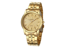 Relógio de pulso masculino Wwoor Fashion com movimento de quartzo dourado
