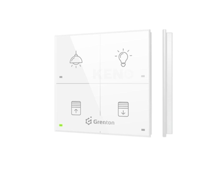 Painel Táctil / 4 Áreas Tácteis / TF Bus / Frente em Vidro Branco Grenton