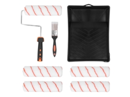 Conjunto de rolo de pintura de 9 polegadas com pincel e bandeja - Ferramentas para pintura de interiores.