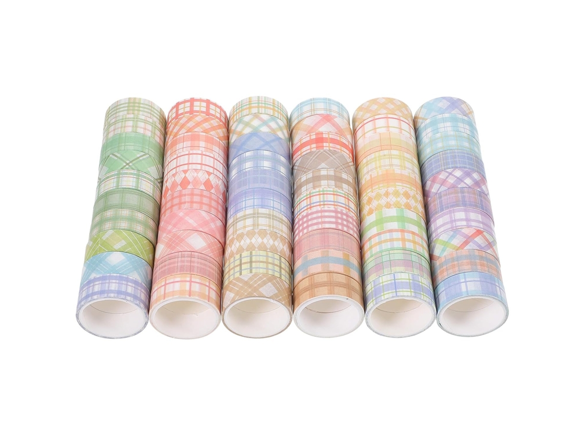 Hemobllo Conjunto Com 60 Rolos De Fita Adesiva Washi Colorida E Estampada Para Scrapbooking Decoração Planners, Fácil De