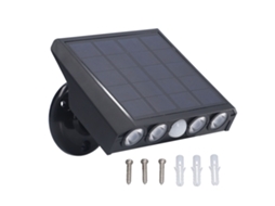 Luz de Parede Solar IP65 Ajustável 360° 3 Modos LED Econômico para Pátio Corredor | S/MARCA