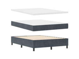 Cama Bospring Com Colchão & Banco Cinza Escuro Veludo Vidaxl Antracite Fabric (140x200 Cm)