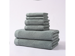 Conjunto de 6 Peças Toalhas de Algodão Puro para Casa, Macias e Absorventes,azul Acinzentado,34x34cm/34x74cm/70x140cm GERTIZ