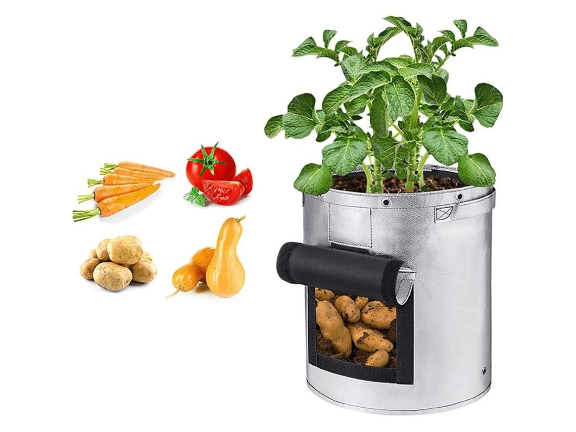 Conjunto De 3 Bolsas De Crecimiento Para Plantas, Macetas Con Asas, Tela No Tejida Transpirable, Para Vivero