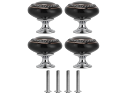 Conjunto de 4 Alças de Cerâmica Moderna com Anel Dourado Duplo Primerox