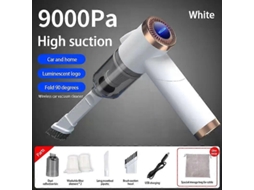 Aspirador De Pó Automotivo Q8 9000pa, Sem Fio, Dobrável, Com Forte Sucção, Portátil, Com Luzes Led, 3 Em 1, Bico De Sucção, Aspir Aquaforge