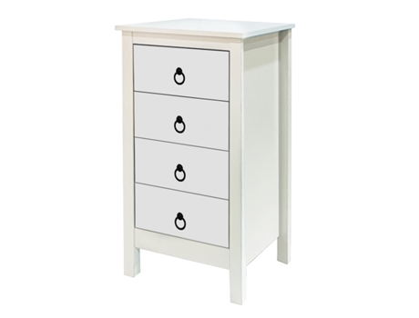 Cómoda FORNOR Scandi 4 Gavetas (Branco - Madeira - 46x35x80 cm)