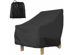 Capa de cadeira Nova Line ao ar livre, 210D, impermeável, anti UV, ajustável, 70x79x102cm, preta | S/MARCA