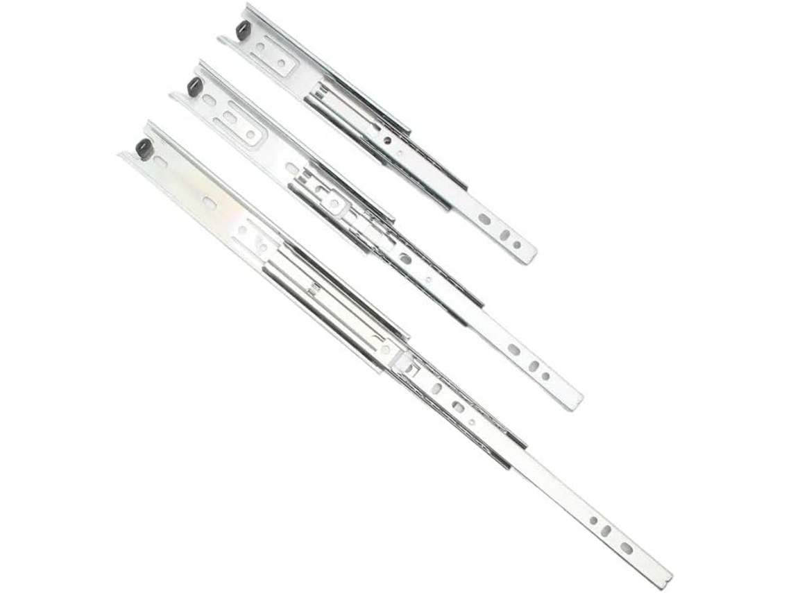 Conjunto De 2 Trilhos Deslizantes Para Gavetas, Com Três Guias, Para Móveis 35cm 14 Polegadas
