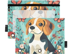 Pasta Organizadora Com Estampa De Cães Beagle Em Estilo Kawaii Janela Transparente, Bolsos Grandes E Resistentes