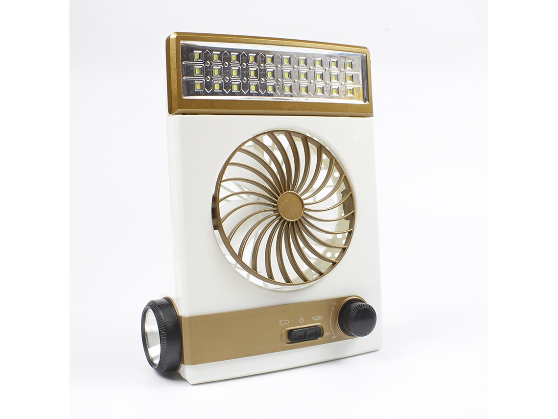 Ventilador Solar Led Lanterna Silencioso Camping 30w