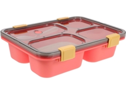 Lancheira Reutilizável Com Tampa Hermética E Compartimentos, Recipiente Para Alimentos De 1250ml Feito Aço Inoxidável E
