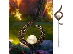 1 Luminária de Jardim Solar de Ferro, para Exterior, com Vidro Rachado B Brilvibera