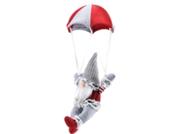 Decoração De Natal Com Homem Velho Saltando De Paraglider Da Laxiscreed Em Cinza