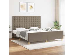 Estrutura De Cama 180x200 Cm Tecido Castanho-acinzentado