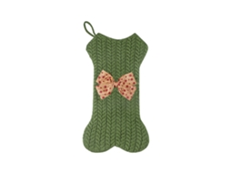 Laxiscreed Decoração De Natal Em Lã Tricotada Com Saco Pendurado, Verde, 42cm