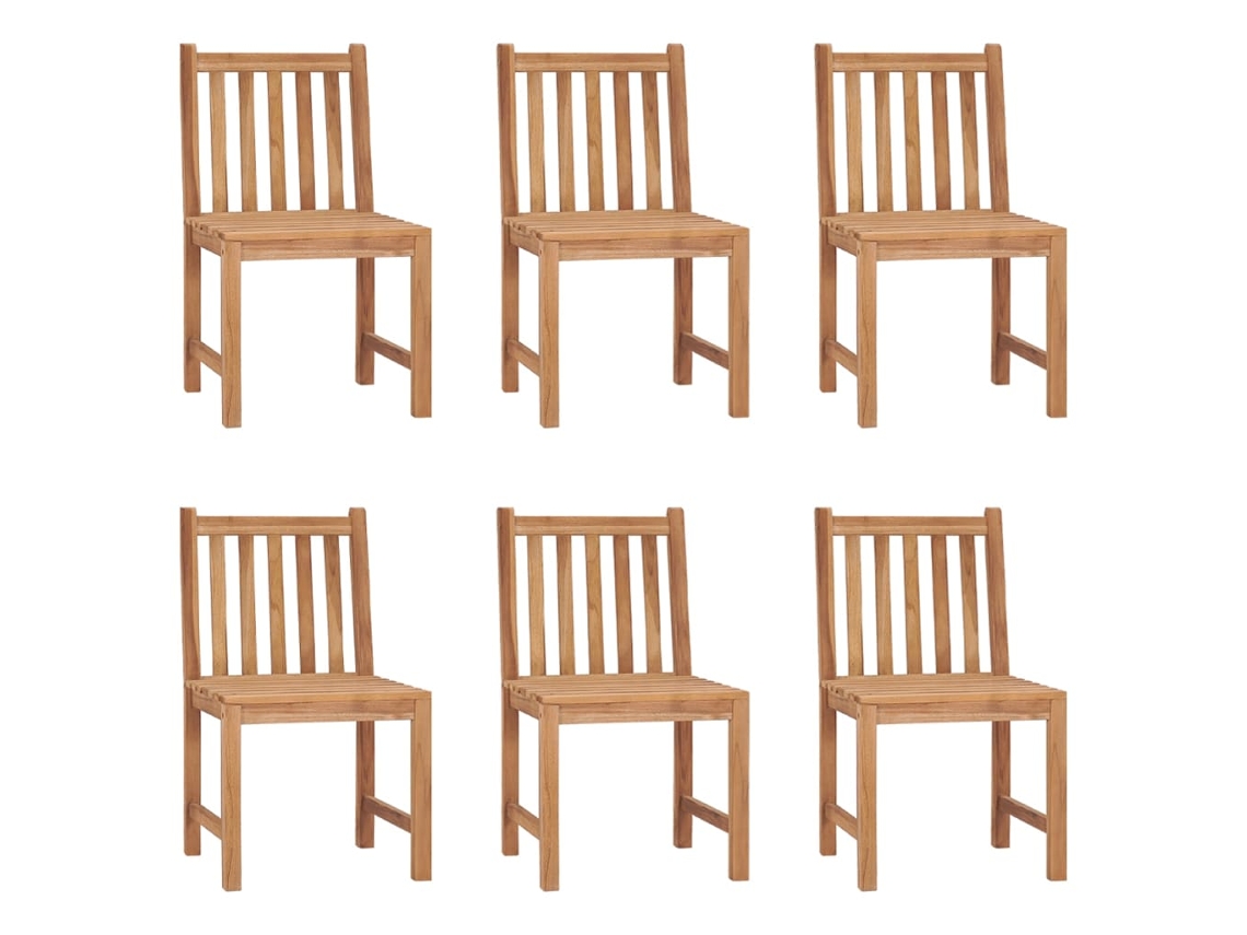 Vidaxl Cadeiras De Jardim 6 Pcs Madeira De Teca Maciça