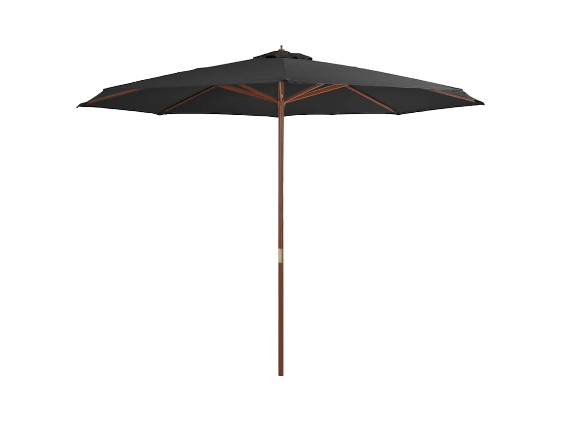 Guarda-sol externo com poste de madeira 350 cm Antracite MAISON EXCLUSIVE