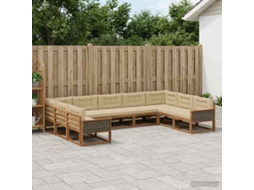 Vidaxl Conjunto De Sofás Para Exterior 9 Pcs Natural E Bege