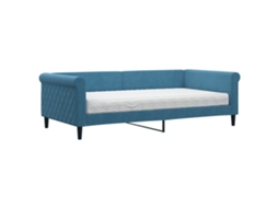 Daybed With Mattress, Daybeds With Mattresses Vidaxl Azul Veludo (100 X 200 Cm)