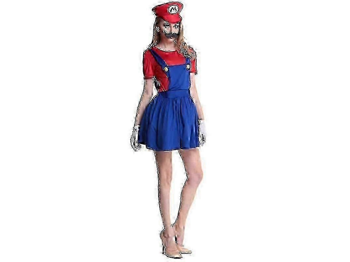 Traje De Cosplay De Super Mario Luigi Para Adultos E Crianças Para Carnaval Halloween Festa Mario Red Women S