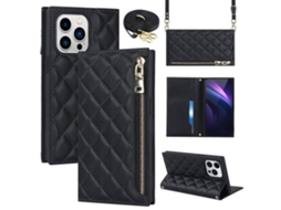 Capa Inch Para Iphone 13 Pro Max Pele Sintética Anti-choque Preto