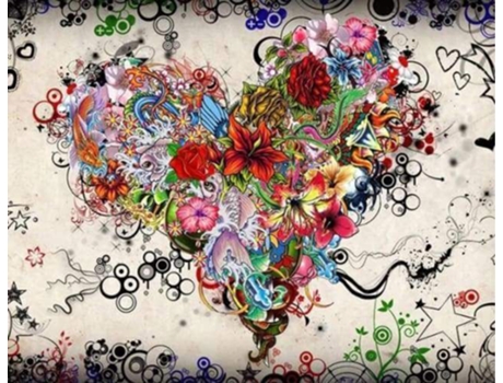Pintar com Diamantes FIGURED'ART 40X50Cm Coracao Grafiti Dp-1221