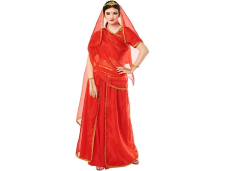 Fato hindu de Bollywood vermelho vibrante para mulher