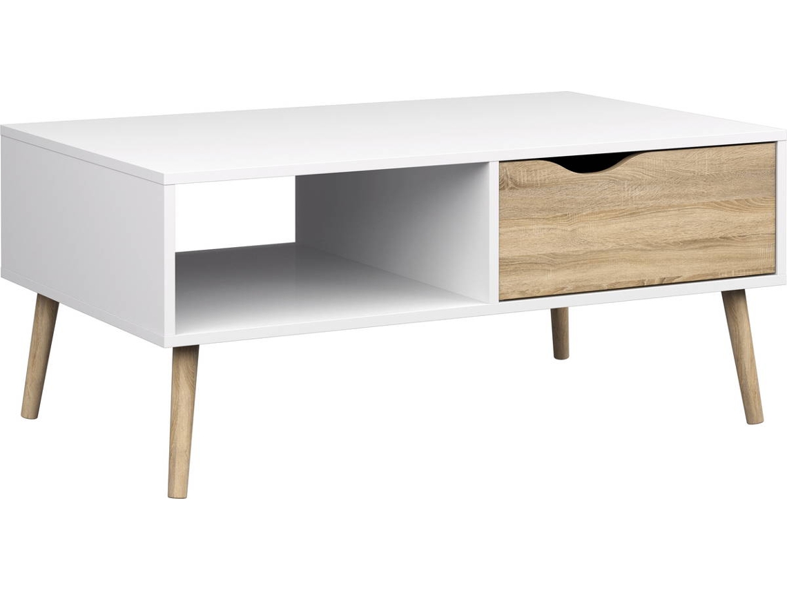 Mesa TVILUM Delta 75384 49Ak (Branco - Tampo: Madeira - Pernas: Madeira - 43.3x98.7x60.2cm)