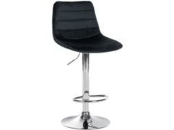 Banco de bar Lex velvet preto/cromo CLP