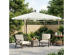 Vidaxl Guarda-sol De Jardim Com Poste De Aço 290x290x238 Cm Branco