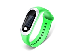 Pulseira Desportiva Multifuncional Ecrã Led À Prova de Água Contador de Calorias com Poupança de Energia de Silicone Verde