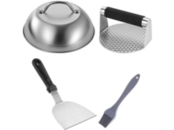 Prensa De Hambúrguer Caseira, Máquina De Fazer Hambúrguer Em Aço Inoxidável, 1 Conjunto, Utensílio Para Prensar Carne