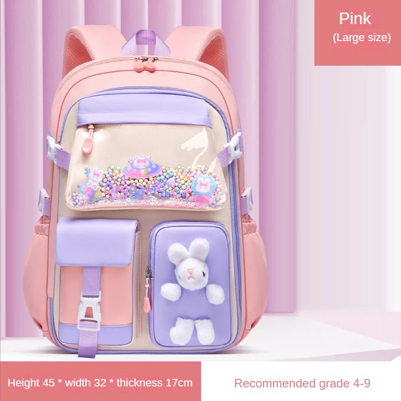 Mochila Escolar Primária para Meninas, Mochila Leve para Crianças, Mochila Escolar Impermeável Estilo Kawaii BRILVIBERA