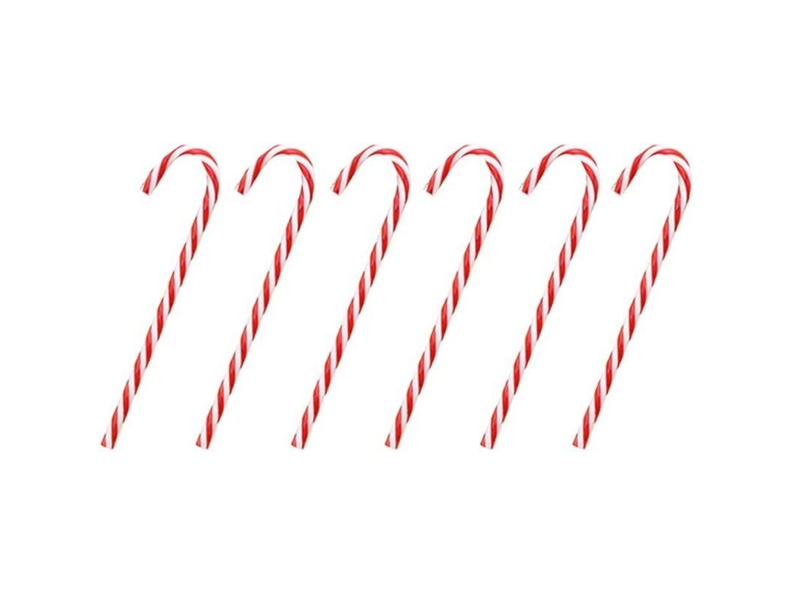 8 Piezas Bastones De Caramelo Navideños Colgantes Decoración De Árbol De Navidad Regalo Rojo Y Blanco 15cm