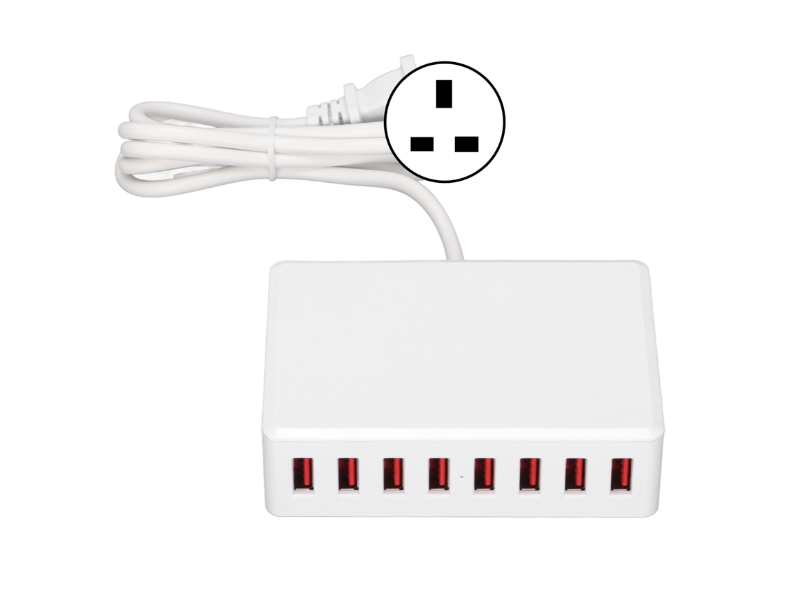 Estação de carregamento multi USB com 8 portas, liga de alumínio EOOCOO
