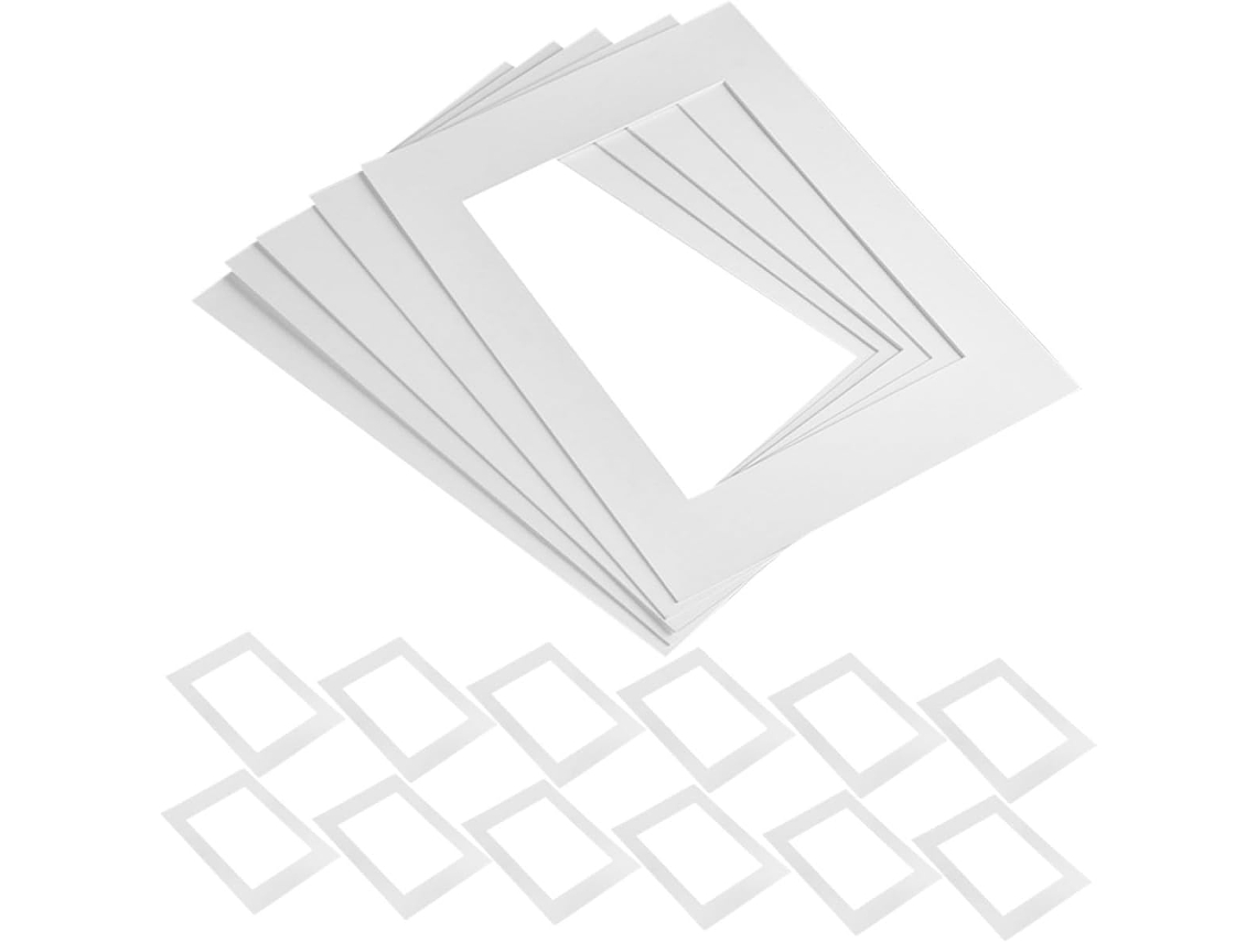 Homoyoyo 25 Peças Passe-partout Blanc Carton Photo Prédécoupé Acide Encadrement Fotos Arte E Decoração