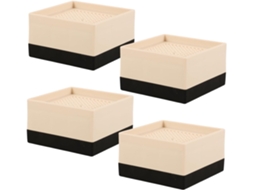 Popetpop Conjunto De 4-elevadores Móveis Em Resina Durável Para Camas, Cadeiras, Mesas E Sofás Com Design Antiderrapante