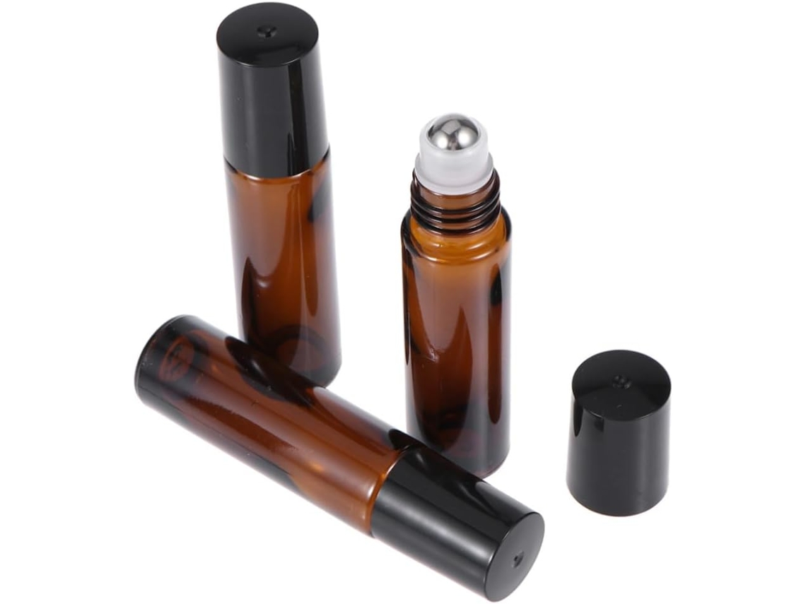 De 24 Frascos De Vidro Com Esfera De Aço Inoxidável, Frascos Recarregáveis Para Óleos.