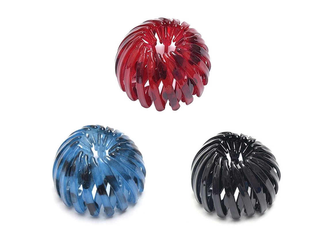 2026 pinzas de Cabelo em Forma de Ninho de Pássaro, 3 Unidades, Azul Claro, Preto, Vermelho, para Mulheres e Meninas