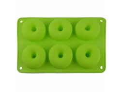 Forma de silicone com 6 cavidades para muffins, donuts, chocolate, biscoitos, cupcakes, Assar Green Zeuxo