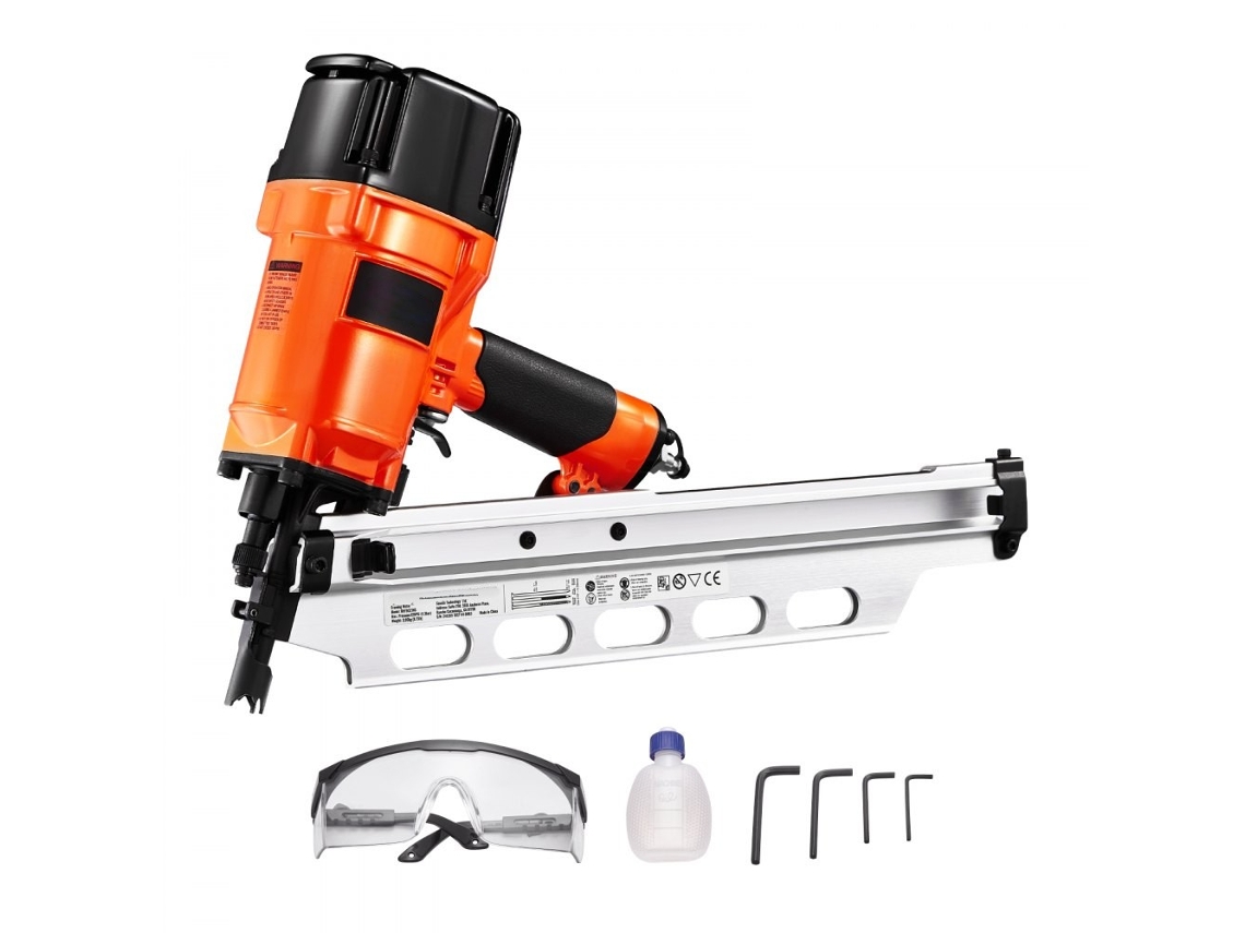 Pistola De Pregos Pneumática 21° Para Construção Com Capacidade 50-90mm Tekmaquinas