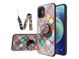 Correia Casa Padrão Xadrez Para Iphone 12 Pro Pele Sintética Multicor