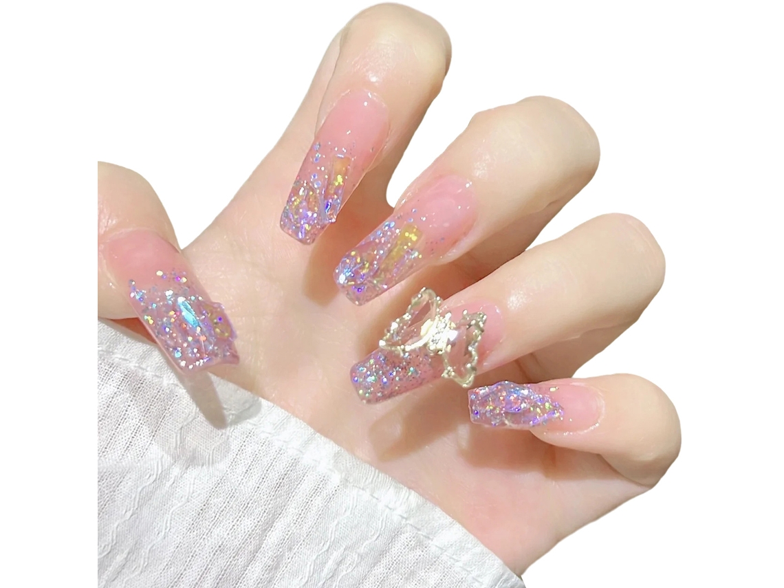 Conjunto de Kit de Manicure com Unhas Falsas Longas e Removíveis para Decoração. NEVEANCE