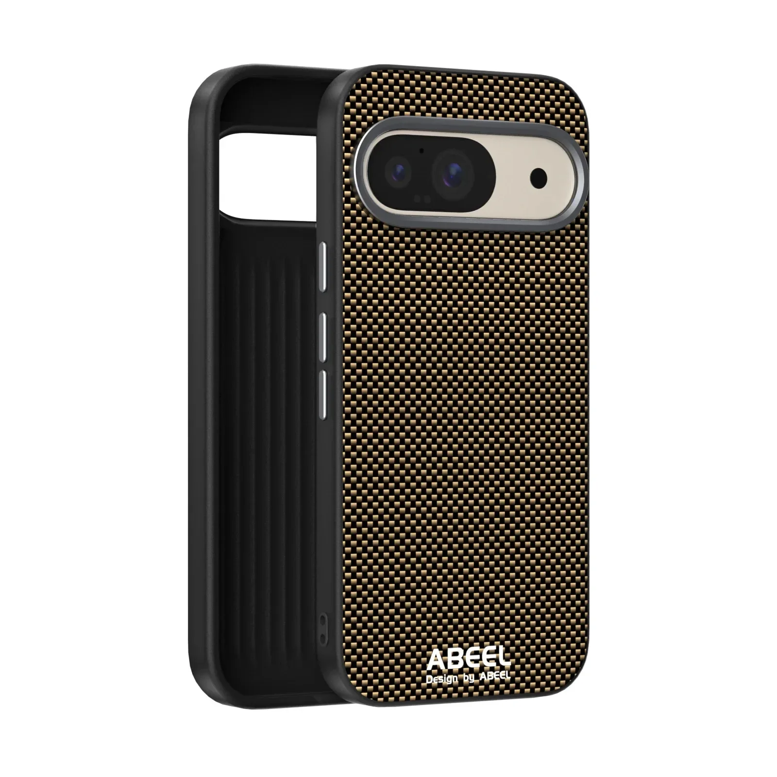 (dourado, Google Pixel 9 Pro) Capa Ultrafina De Metal Com Lente Magnética, Textura De Fibra De Carbono E Resistente A Impactos Para Magsafe.