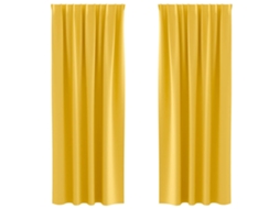 Conjunto 2 Cortinas Opacas Vidaxl Mostarda Poliéster (225 X 140 Cm)