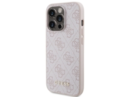 Capa para iPhone 15 Pro GUESS Pele Sintética Rígida Rosa