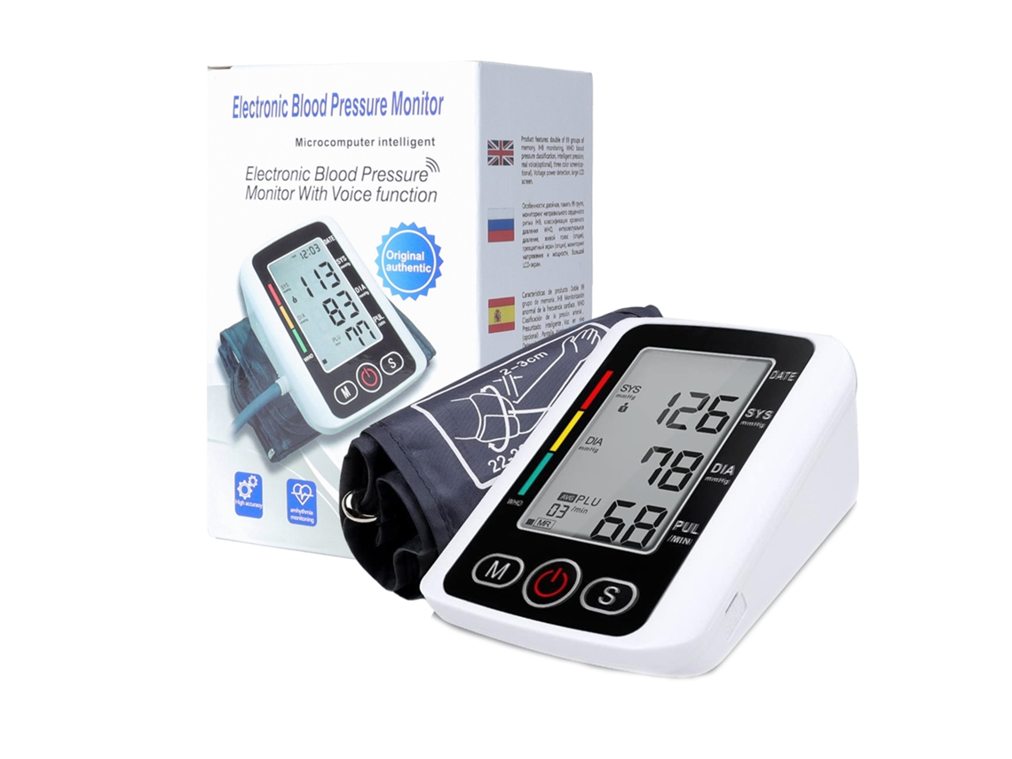 Monitor Pressão Arterial Doméstico Automático Inglês com Controlo por Voz, Operação Simples para Leigos STELASPLEN