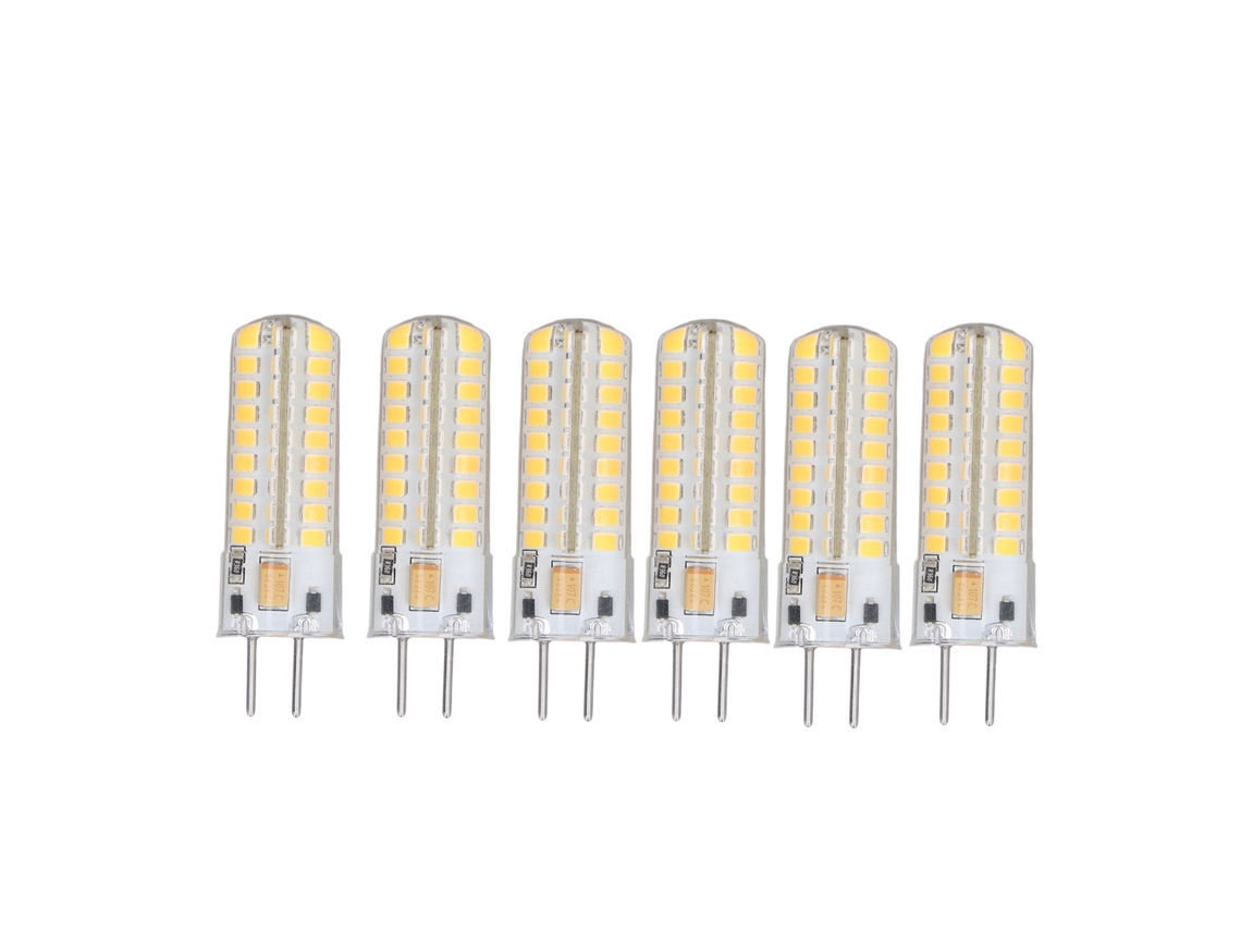 Conjunto de 6 Lâmpadas Led Gy6, 35 de 7w, 700lm, 72 Leds, Rotação de 360 Graus, Tipo Milho CHABERLU